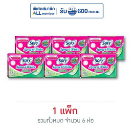 โซฟี แผ่นอนามัยลอง&ไวด์บอดี้เคิร์ฟแอนตี้แบค (แพ็ก 6 ห่อ) - Sofy, แผ่นอนามัย