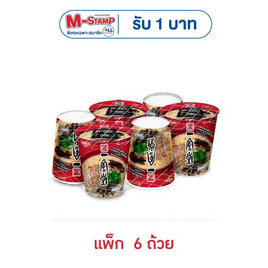 บะหมี่นิสชินคัพอิปปุโดะรสทงคตสึราเมนกระเทียมดำ แพ็ก 6 ถ้วย - นิสชิน, สายกินดื่ม