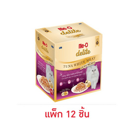 มีโอดีไลท์ อาหารแมวเปียก ปลาทูน่าเนื้อขาวผสมปลาโอในเยลลี่ 70 กรัม (แพ็ก 12 ชิ้น) - มีโอ, สัตว์เลี้ยง