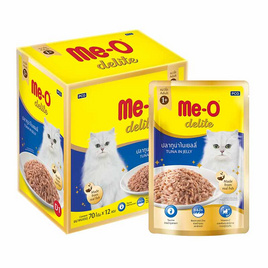 มีโอ อาหารแมวเปียก ดีไลท์ รสทูน่าในเยลลี่ 70 กรัม (1 แพ็ก 12 ชิ้น) - มีโอ, มีโอ แบบเปียก
