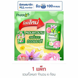 พฤกษานกแก้ว สบู่สีเขียว 70 กรัม (แพ็ก 4 ก้อน) - Parrot, ความงามและสุขภาพ