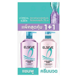 ลอรีอัล ปารีส เอลแซฟ แชมพู+ครีมนวดผม ไฮยาลูรอน เพียว 72เอช 400 มล. (แพ็กคู่) - Loreal, สินค้าขายดี