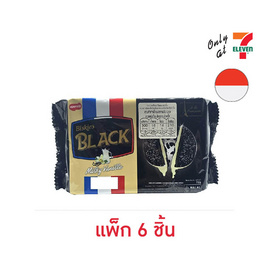 บิสกี้ส์ แบล็ก แซนวิชคุกกี้ไส้ครีมวานิลลา 72 กรัม (แพ็ก 6 ชิ้น) - Biskies, บิสกิต