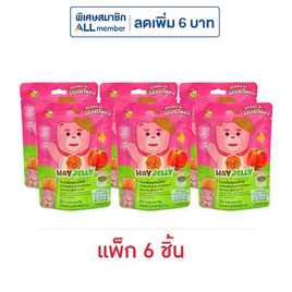เฮย์ ขนมเยลลี่บุกผสมเมล็ดเจียกลิ่นพีช 75 กรัม (แพ็ก 6 ชิ้น) - เฮย์, ขนมขบเคี้ยว และช็อคโกแลต