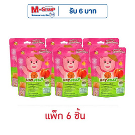 เฮย์ ขนมเยลลี่บุกผสมเมล็ดเจียกลิ่นพีช 75 กรัม (แพ็ก 6 ชิ้น) - เฮย์, เยลลี่/มาร์ชแมลโลว์