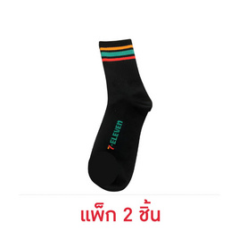 ถุงเท้าเยื่อไผ่ข้อยาว ลาย 7-Eleven  ขนาด 25-27 CM. สีดำ - No Brands