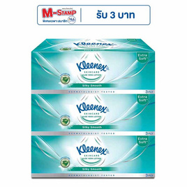 คลีเน็กซ์ ซิลกี้ สมูท 80S (1 แพ็ก 3 ชิ้น) - Kleenex, กระดาษเช็ดหน้าแบบกล่อง