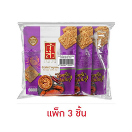 เจ้าสัว ข้าวตังหน้าหมูหยอง รสน้ำพริกไข่มันปู 80 กรัม (แพ็ก 3 ชิ้น) - เจ้าสัว, ขนมขบเคี้ยว