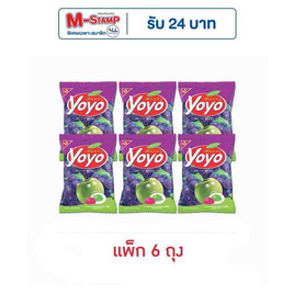 โยโย่ เยลลี่รสองุ่นแอปเปิ้ล 80 กรัม (แพ็ก 6 ถุง) - โยโย่, ลูกอม
