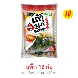 เถ้าแก่น้อย สาหร่ายทอด รสเผ็ด 8 กรัม (แพ็ก 12 ชิ้น) - เถ้าแก่น้อย, สาหร่ายทอด