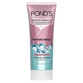 พอนด์ส ไบร์ท มิราเคิล อัลทิแมท แอคเน่ โฟม (สีฟ้า) 90 กรัม - POND'S, ทำความสะอาดผิวหน้า