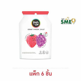 ซันซุ เยลลี่ผสมบุกกลิ่นองุ่น & สตรอเบอรี่ 96 กรัม (แพ็ก 6 ชิ้น) - ซันซุ, Grocery, Snack, Confect