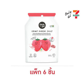 ซันซุ เยลลี่ผสมบุกกลิ่นสตรอเบอรี่ 96 กรัม (แพ็ก 6 ชิ้น) - ซันซุ