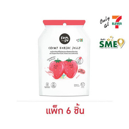 ซันซุ เยลลี่ผสมบุกกลิ่นสตรอเบอรี่ 96 กรัม (แพ็ก 6 ชิ้น) - ซันซุ, เยลลี่/มาร์ชแมลโลว์