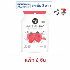 ซันซุ เยลลี่ผสมบุกกลิ่นสตรอเบอรี่ 96 กรัม (แพ็ก 6 ชิ้น) - ซันซุ