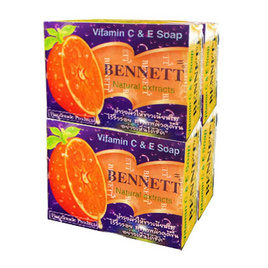 [9.9] เบนเนท สบู่วิตามินซีแอนด์อี ส้ม 130 กรัม (แพ็ก 4 ก้อน) - Bennett, สินค้าขายดี