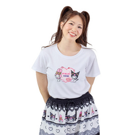 [9.9] M2S Lifestyle เสื้อยืด ลายลิขสิทธิ์ My Melody and Kuromi สีขาว ลายหัวใจ 1 - M2S Lifestyle, My Melody & Kuromi