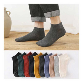 ถุงเท้าแฟชั่น สีพื้น AB 10 สี/10 คู่ - Fashion sock, ถุงเท้าแฟชั่นแบบแพ็กสุดคุ้ม