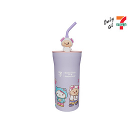 กระบอกน้ำสเตนเลส All Caf&eacute; เฮลโล คิตตี้ x น้องเนย (ม่วง) 22 oz. - 7-ELEVEN, อุปกรณ์บนโต๊ะอาหาร