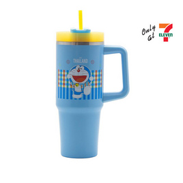 กระบอกน้ำสเตนเลส All Cafe x Doraemon 30oz. สีฟ้า - 7-ELEVEN, กระบอกน้ำสเตนเลส All Cafe โดราเอมอนเที่ยวไทยกับผองเพื่อน