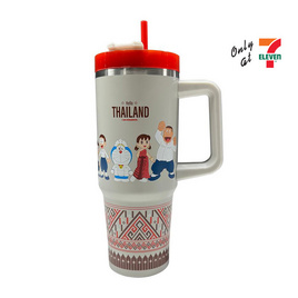 กระบอกน้ำสเตนเลส All Cafe x Doraemon 30oz. สีเทา - 7-ELEVEN, แก้วน้ำ