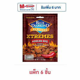 บลูไดมอนด์ อัลมอนด์รสโคเรียนBBQ 30 กรัม (แพ็ก 6 ชิ้น) - Blue Diamond, ถั่ว