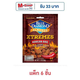 บลูไดมอนด์ อัลมอนด์รสโคเรียนBBQ 30 กรัม (แพ็ก 6 ชิ้น) - Blue Diamond, Blue Diamond