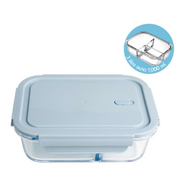 กล่องแก้ว ถนอมอาหาร Borosilicate Glass แบบ 3 ช่อง ขนาด 1000ml. - RRS, อุปกรณ์จัดเก็บอาหาร