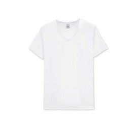 ห่านคู่ เสื้อยืดผู้ชาย คอวี สีขาว รุ่น Classic - DOUBLE GOOSE, 7Online