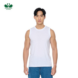 ห่านคู่ เสื้อแขนกุดผู้ชาย สีขาว รุ่น Classic - DOUBLE GOOSE, เสื้อผ้า