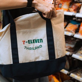กระเป๋าผ้าแคนวาส Collection 7-Eleven ขนาดใหญ่ สีกรม - No Brands, สินค้าขายดีแฟชั่น