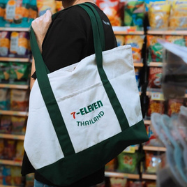กระเป๋าผ้าแคนวาส Collection 7-Eleven ขนาดใหญ่ สีเขียว - No Brands, สินค้าขายดีแฟชั่น