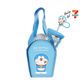 กระบอกน้ำสเตนเลสพร้อมกระเป๋าDoraemon22oz. สีฟ้า - 7-ELEVEN, อุปกรณ์บนโต๊ะอาหาร