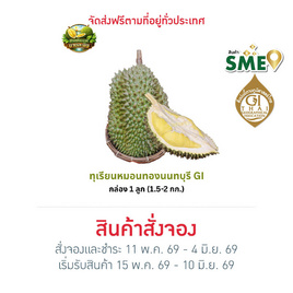 สวนยายละมัย ทุเรียนหมอนทอง GIจ. นนทบุรี 1 ลูก (2.5-3 กก.) - สวนทุเรียนนนท์ ยายละมัย, สินค้าใหม่อาหารสด