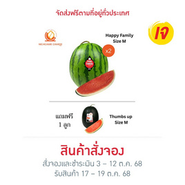 ณิชชาชามม์ แตงโม Happy Family M กล่อง 2 ลูก แถม Thumbs up Size M 1 ลูก - ณิชชา ชามม์, ผักและผลไม้