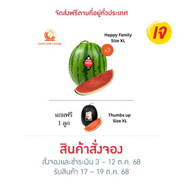 ณิชชาชามม์ แตงโม Happy Family XL กล่อง 2 ลูก แถม Thumbs up Size XL 1 ลูก - ณิชชา ชามม์, ผักและผลไม้