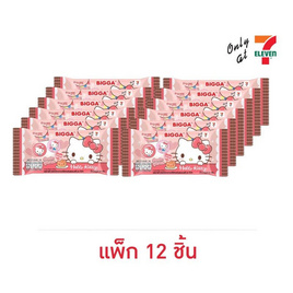 บิ๊กก้า เวเฟอร์อบกรอบกลิ่นสตรอเบอร์รี่พร้อมเข็มกลัดHelloKittyคละแบบ 24 กรัม (แพ็ก 12 ชิ้น) - บิ๊กก้า, ขนมขบเคี้ยว และช็อคโกแลต