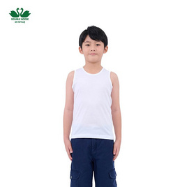 ห่านคู่ เสื้อแขนกุด เด็กชาย สีขาว Junior Collection - DOUBLE GOOSE, แม่และเด็ก