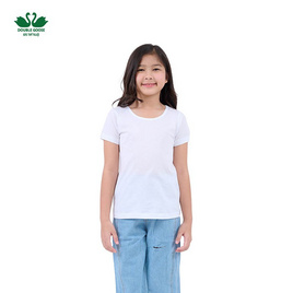 ห่านคู่ เสื้อยืดคอกลม เด็กหญิง สีขาว Junior Collection - DOUBLE GOOSE, แม่และเด็ก