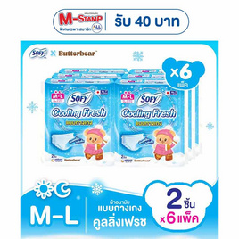 โซฟี ผ้าอนามัยแบบกางเกง คูลลิ่งเฟรช ไซซ์ M-L ห่อละ 2 ชิ้น (6 ห่อ) - Sofy, sofy