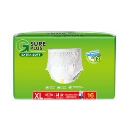 จีชัวร์พลัส ผ้าอ้อมกางเกงเอ็กซ์ตร้าซอฟ (มีไซส์ M-XL) - จีชัวร์พลัส, ผ้าอ้อมผู้ใหญ่
