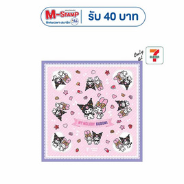 ผ้าพันคอ My Melody & Kuromi สีชมพู ขอบสีม่วง - My items, เครื่องประดับ