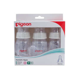 พีเจ้น ขวดนม RPP ฝาสี 4 ออนซ์+จุกมินิ S แพ็ก 3 - Pigeon, อุปกรณ์ให้นม