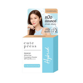 คิวท์เพรส ไฮบริด ชายน์-ฟรี ฟาวเดชั่น พาวเดอร์ SPF50 5กรัม - Y50 ผิวสีเนื้อโทนเหลือง - Cute Press, เครื่องสำอาง