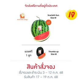 ณิชชาชามม์ แตงโม Scarleth Sun Size M กล่อง 2 ลูก แถม Thumbs up Size M 1 ลูก - ณิชชา ชามม์, ผักและผลไม้
