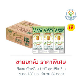 วีซอย ถั่วเหลือง UHT สูตรพิสาชิโอ 180 มล. (ยกลัง 36 กล่อง) - V Soy, V Soy