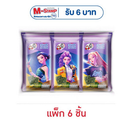 เถ้าแก่น้อย สาหร่ายอบปรุงรส รสข้าวโพดคลุกเนยxDemon Hunters 10 กรัม (แพ็ก 6 ชิ้น) - เถ้าแก่น้อย, สาหร่าย