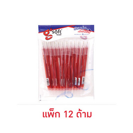 g'soft ปากกาลูกลื่นเจล TITUS 0.38 มม.หมึกแดง (แพ็ก 12 ด้าม) - g'SOFT, ปากกา