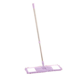 homely & clean ไม้ม็อบดันฝุ่นไมโครไฟเบอร์ หมุนได้ 360 องศา สีม่วงพาสเทล - homely & clean, ไม้ม็อบและอุปกรณ์