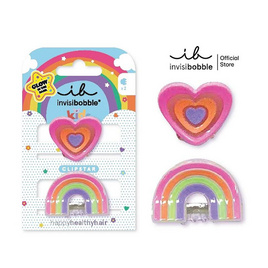 invisibobble กิ๊บหนีบผม เรืองแสงได้ รุ่น Clipstar GLOW KIDS Happy Heart 2 ชิ้น - invisibobble, เครื่องประดับผู้หญิง